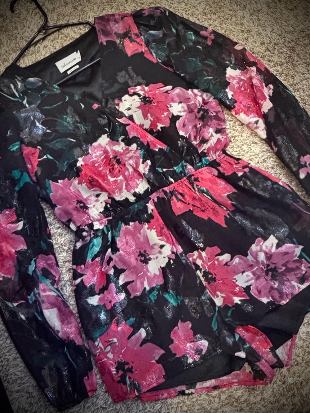 Floral Print Long Sleeve Romper - Small - NEW!!